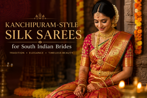 Kanchipuram-style silk sarees for South Indian brides