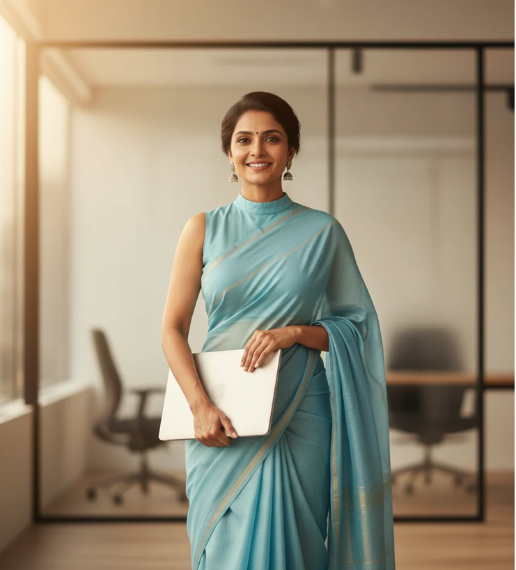 office-ready cotton saree
