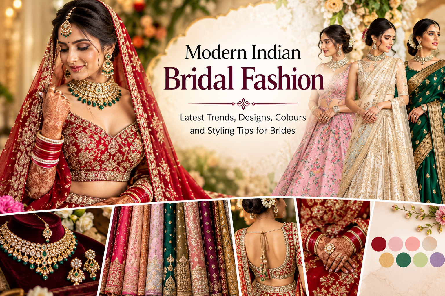 Modern Indian Bridal Fashion Collage